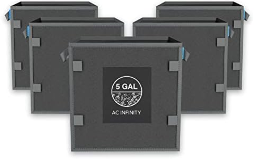 AC Infinity Vasetti quadrati in tessuto resistente, 5 galloni di aerazione per c