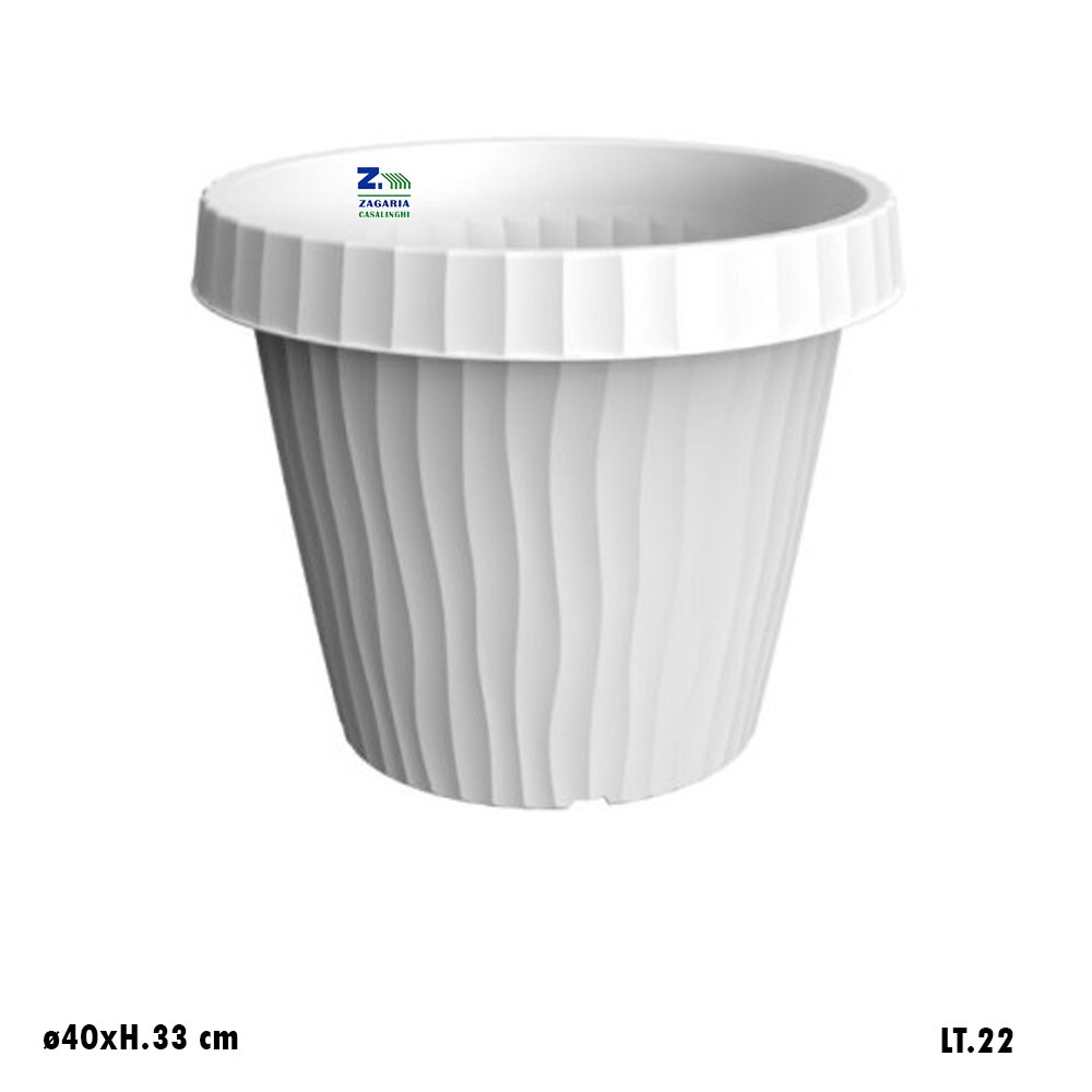 VASO ONDA D.40xH.33 cm PER FIORI E PIANTE IN PLASTICA COLORE GHIACCIO