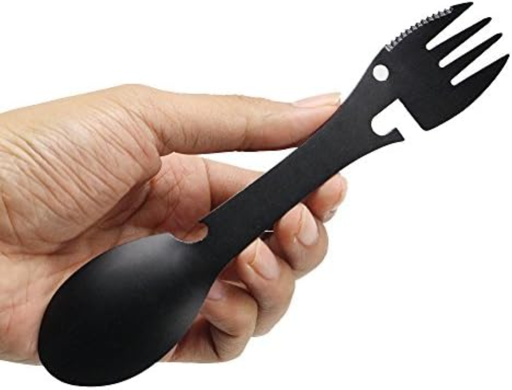 Apribottiglie multifunzionale in acciaio inossidabile Spork portatile, forchetta