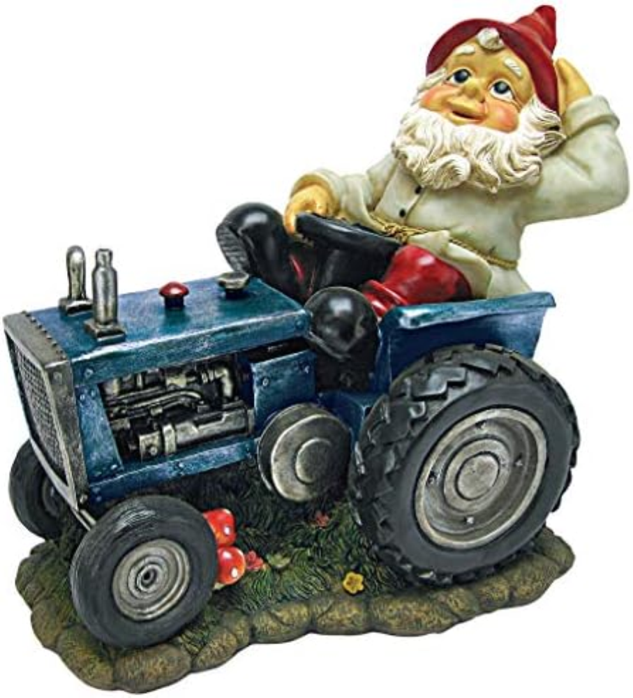 Design Toscano Garden GNOME Statue - aratura Pete Garden GNOME Tractor - Prato G