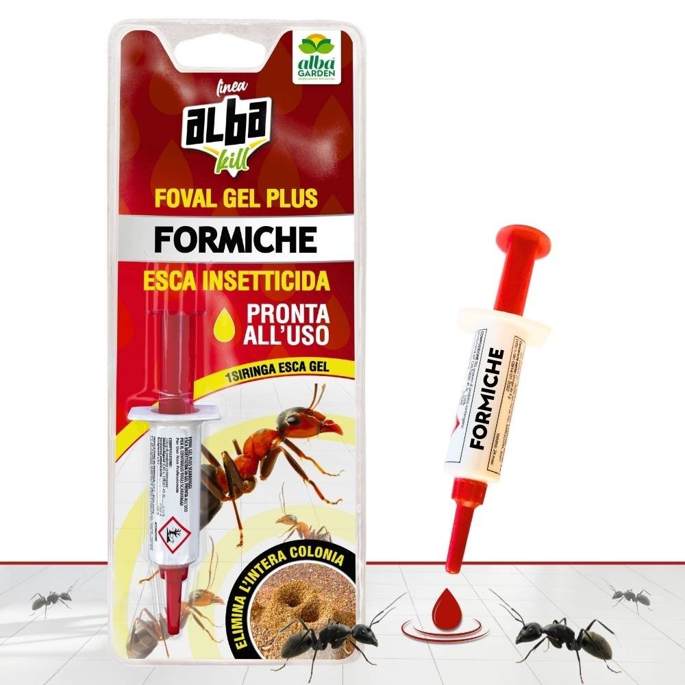 Albakill Siringa Gel Insetticida Pronto Uso per Formiche, Eradica la Colonia 5 g