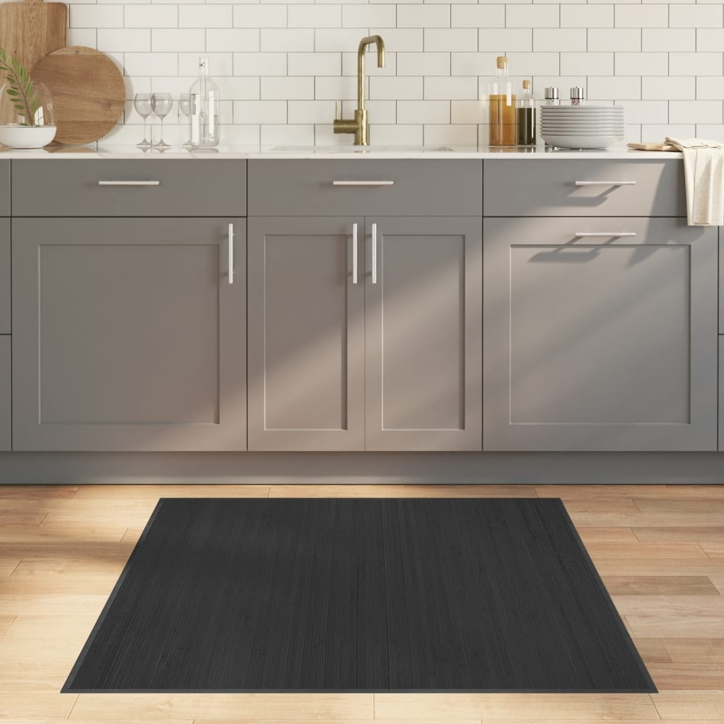 vidaXL Tappeto Quadrato Grigio 100x100 cm in BambĂą