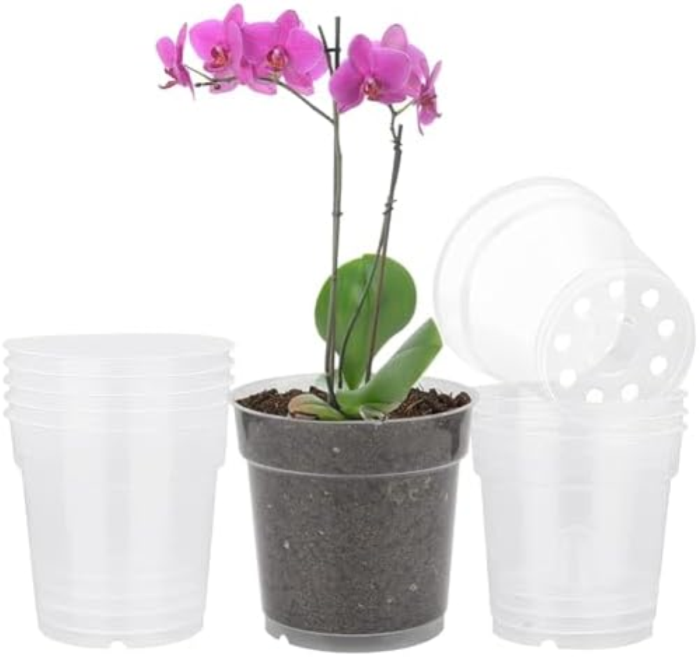 10 Pieza Vasi per Orchidee Vasi Trasparenti Plastica Piccoli Vaso Orchidee Plast