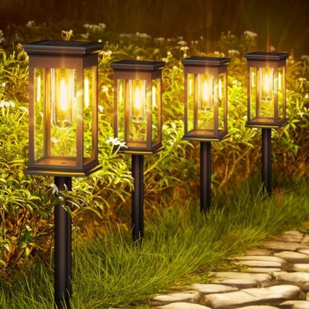 NEEMO Lampade Solari da Giardino, 6 Pezzi Tipiche Luci Solari Esterno con Tungst