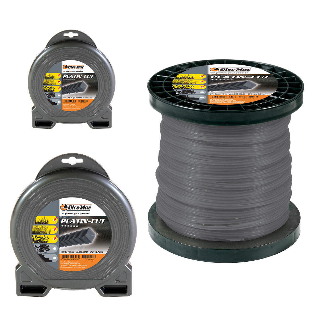 FILO DECESPUGLIATORE PLATIN-CUT QUADRO DIAMETRO 4 MT.25 OLEOMAC