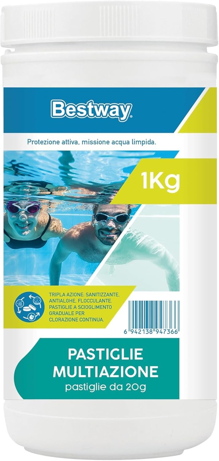 Bestway Cloro Pastiglie Combinate Multiazione 1 Kg Pastiglie Da 20 Gr