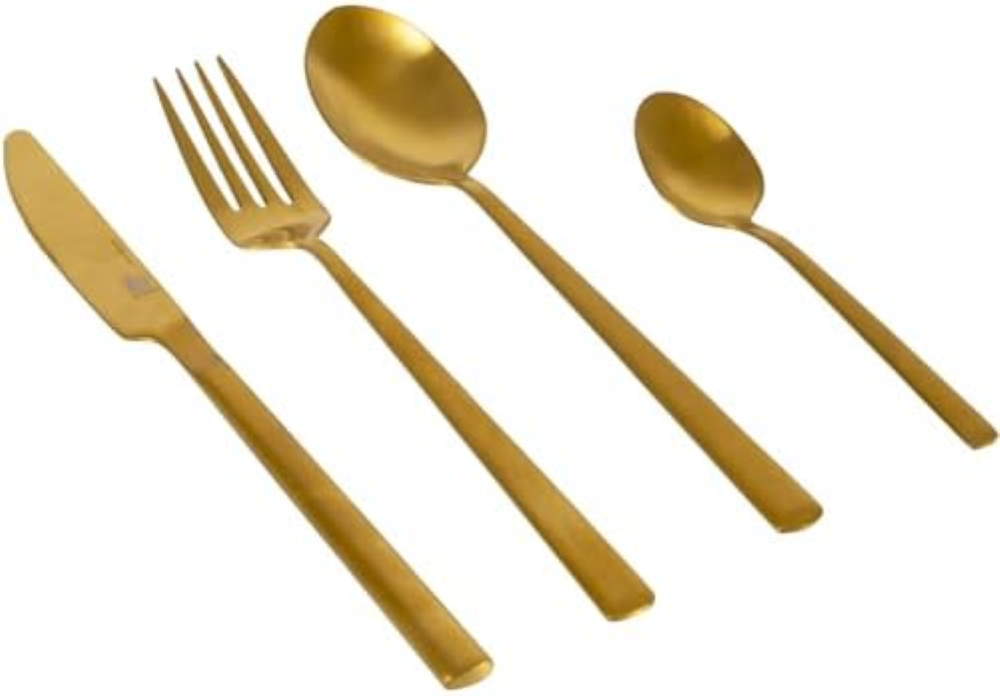 Bo-camp - Set di 16 posate stile industriale BO-CAMP Colori - Oro