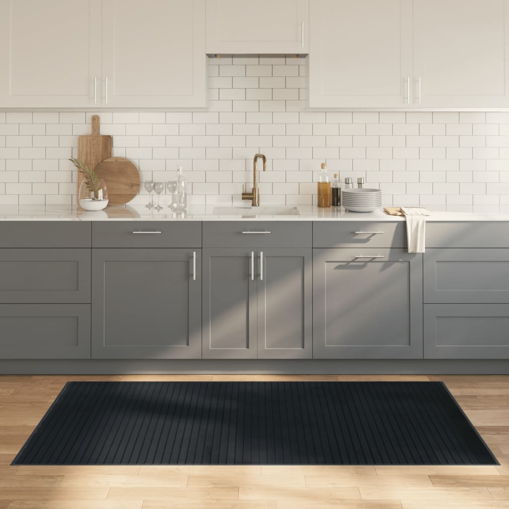 vidaXL Tappeto Rettangolare Grigio 100x200 cm in BambĂą