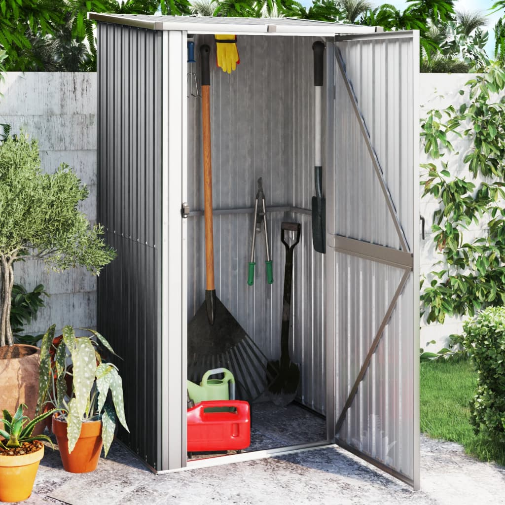 vidaXL Capanno da Giardino Grigio 118,5x97x209,5 cm in Acciaio Zincato