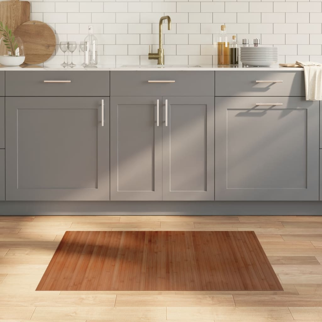 vidaXL Tappeto Rettangolare Marrone 70x100 cm in BambĂą