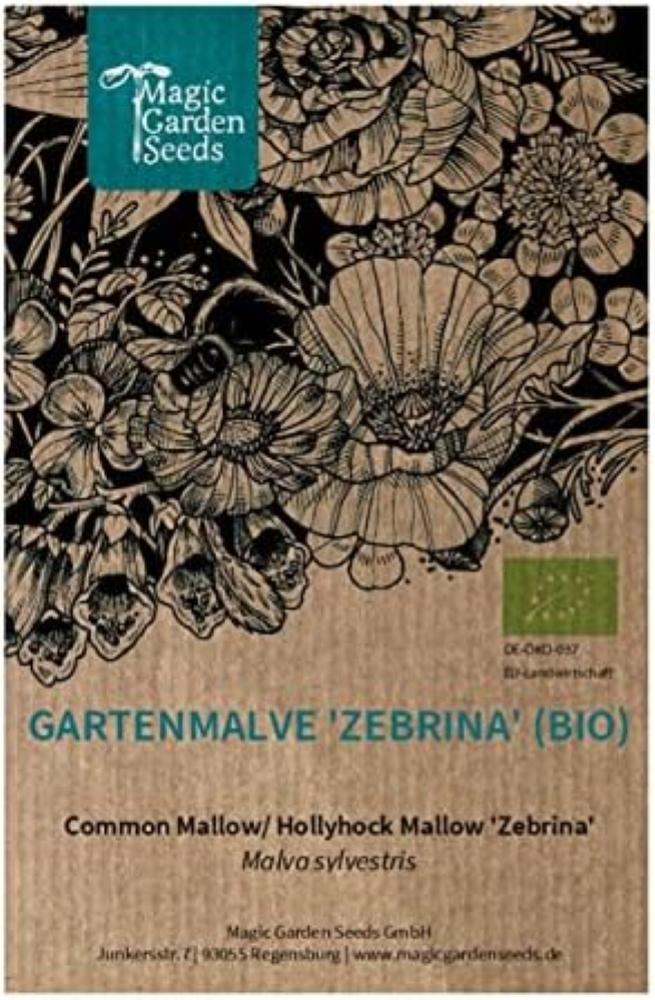 Malva 'Zebrina' (Malva sylvestris) biologica - circa 150 semi