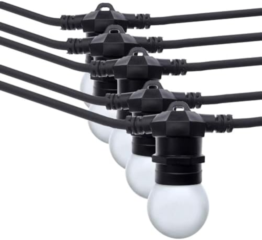 Kit ghirlanda luminosa per esterni 10 metri + 10 lampadine LED E27 1W - IP44 - B