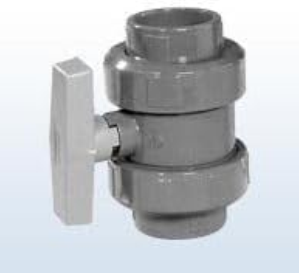 Valvola a sfera in PVC, 2 connettori, 50 mm