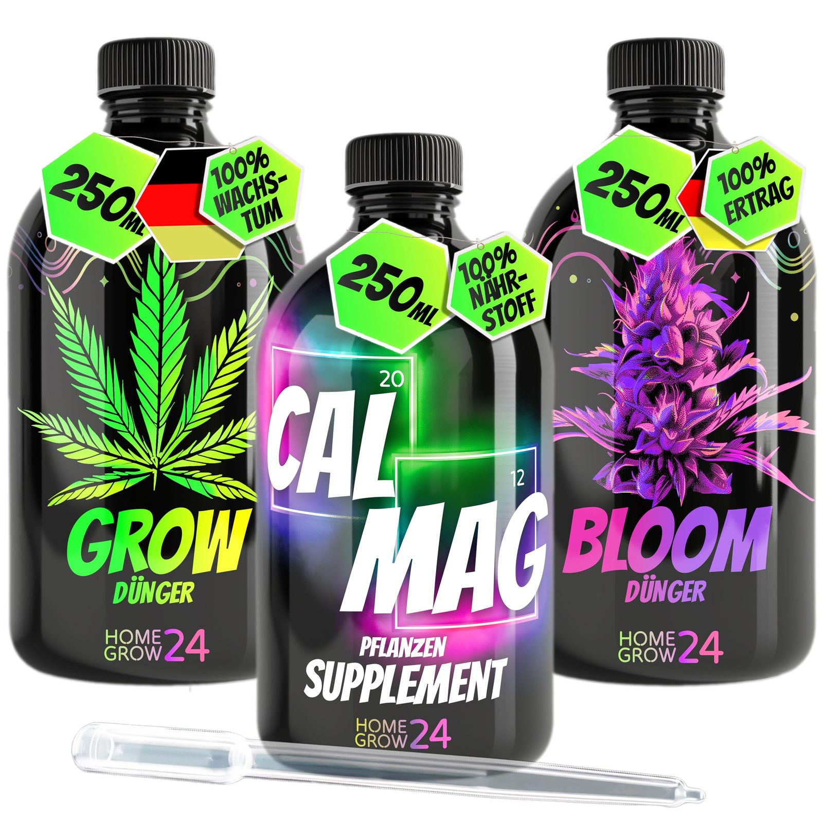 HOMEGROW24 Trio Fertiliser Set, per la cura complessiva delle piante di (j6V)