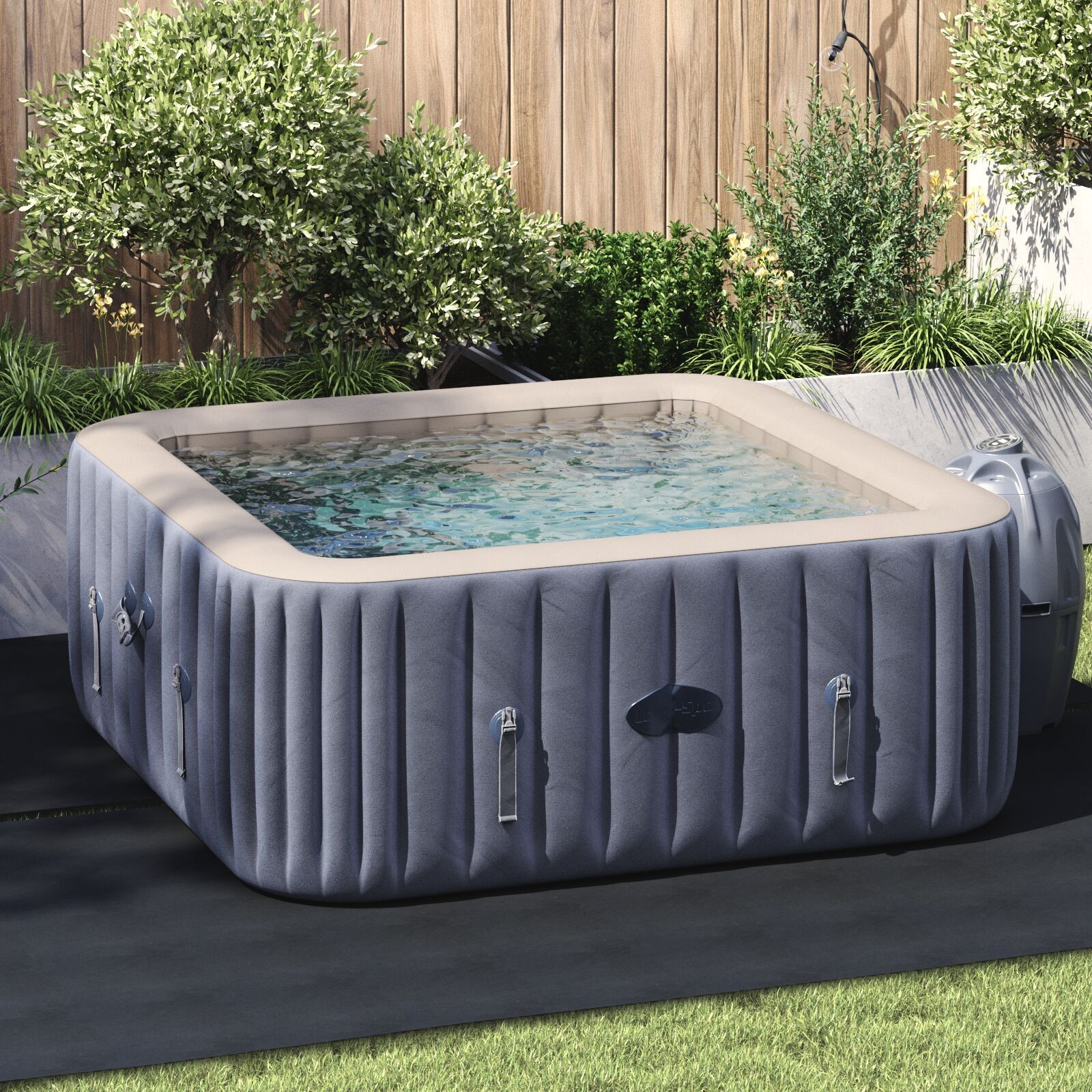 vidaXL Copertura Piscina Quadrata Nera Poliestere 274 x 274 cm