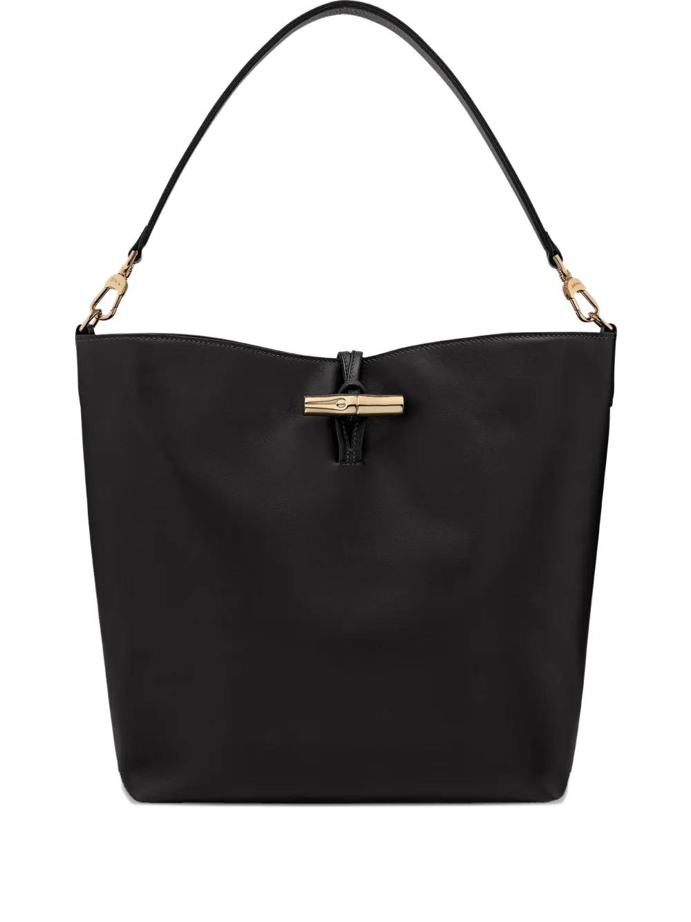 Longchamp medium Le Roseau leather shoulder bag - Nero