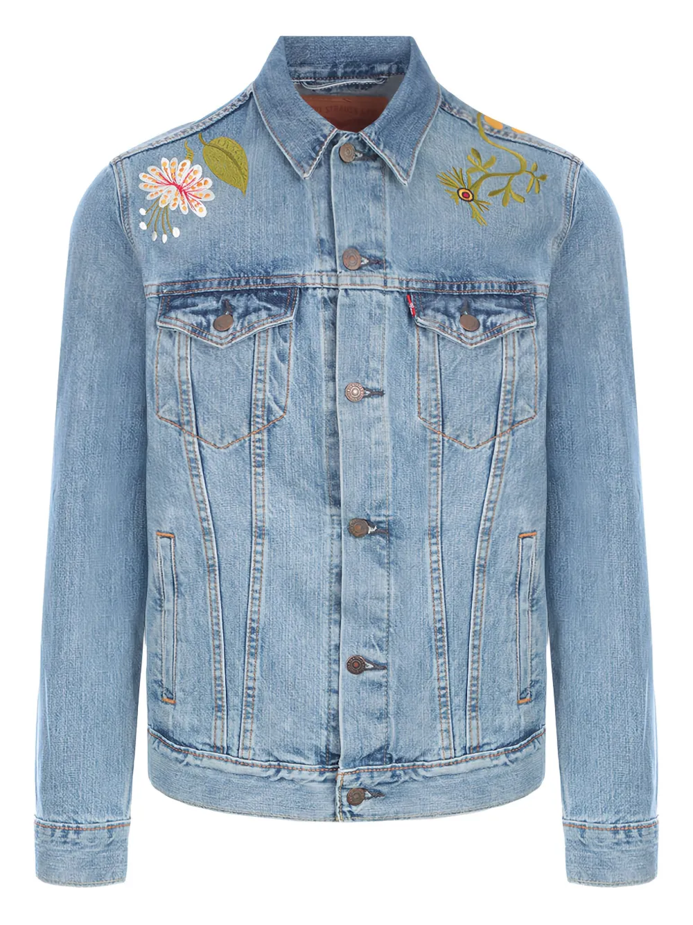 Levi's floral embroidered denim jacket - Blu