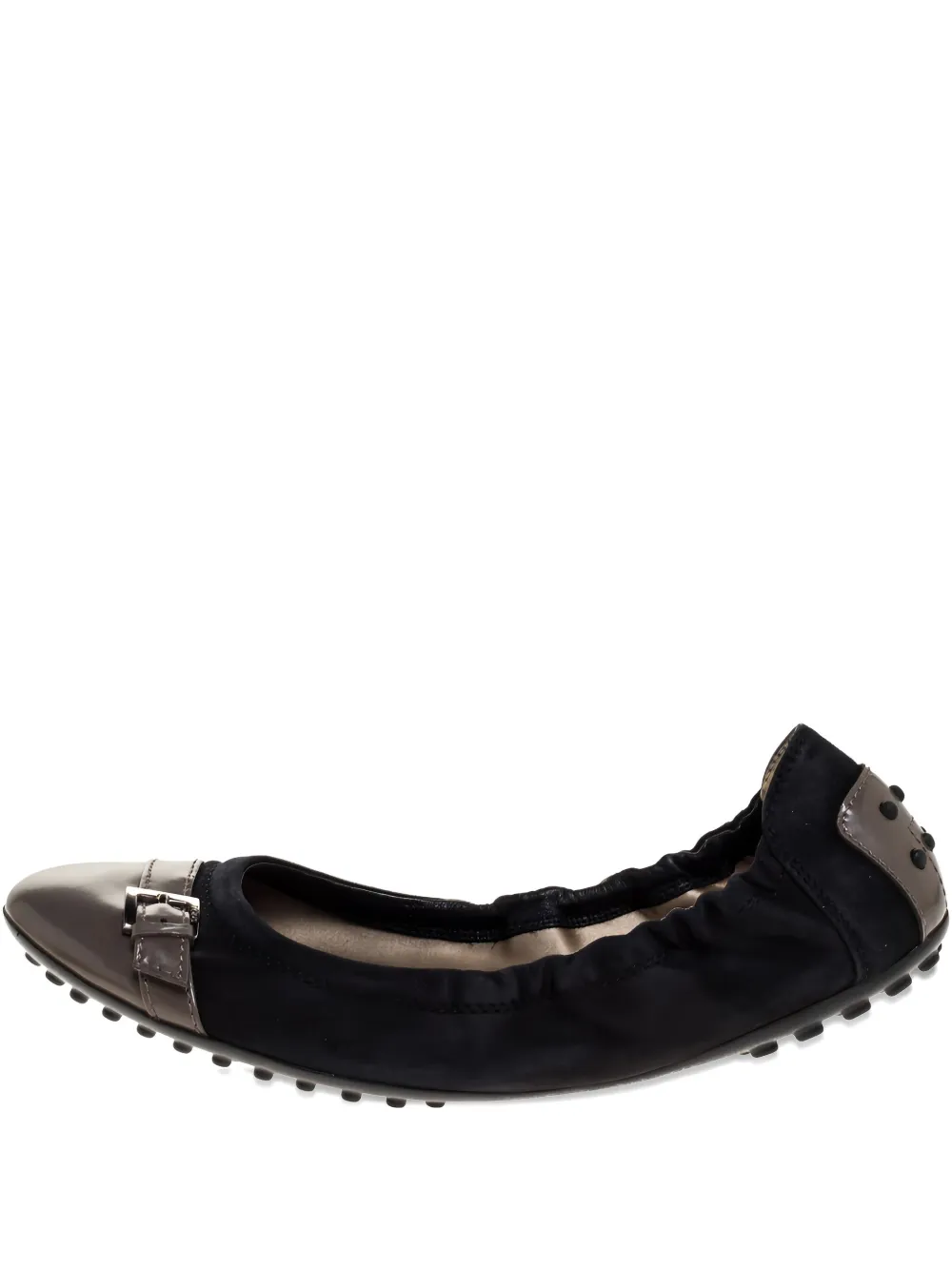 Tod's Vintage pre-owned buckle suede ballet flats - Nero