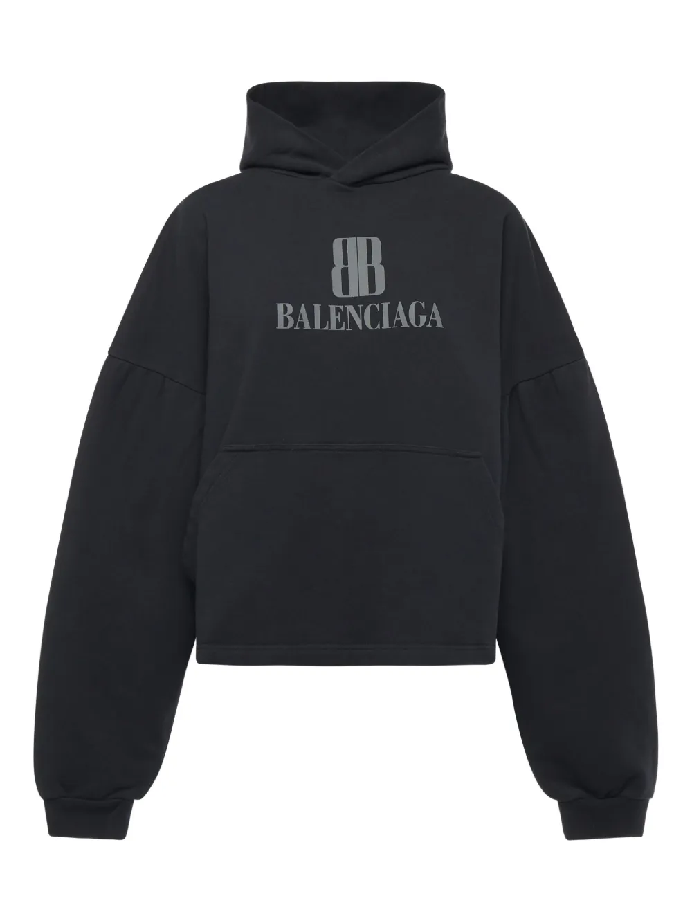 Balenciaga logo-plaque cotton hoodie - Nero