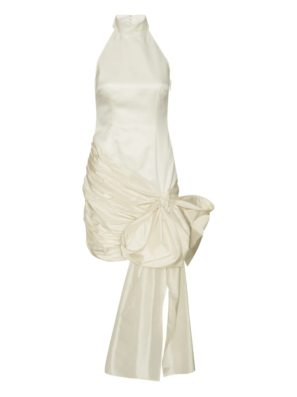 ROTATE BIRGER CHRISTENSEN bow halterneck mini dress - Bianco