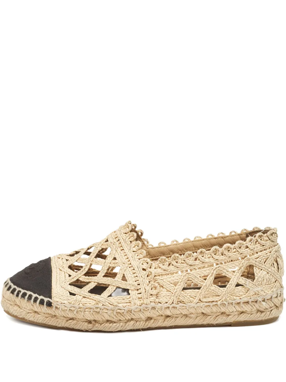 CHANEL Pre-Owned laser-cut raffia espadrilles - Beige