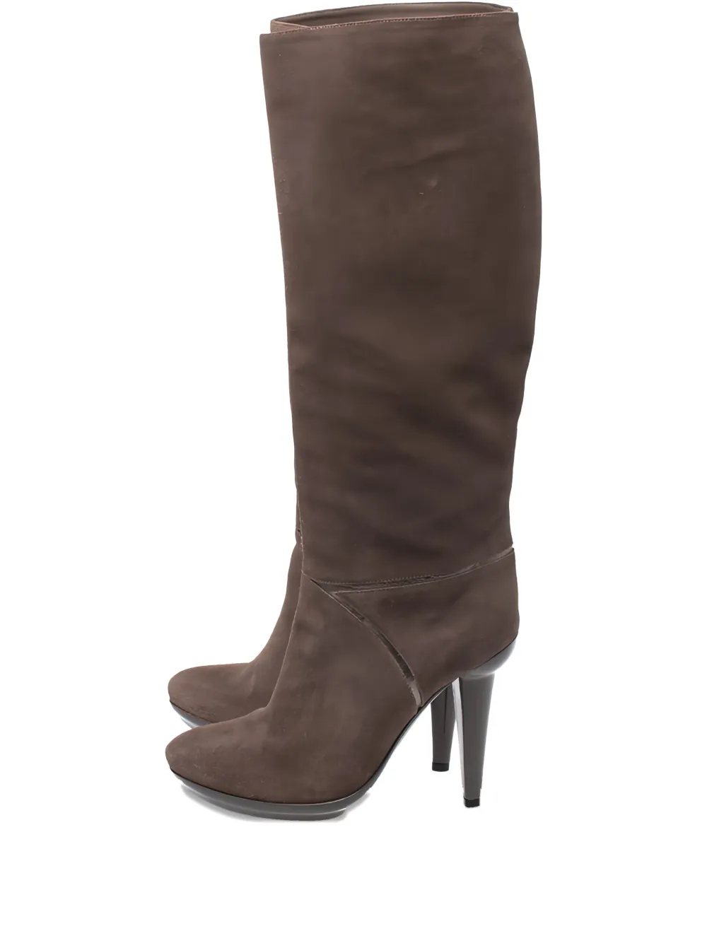 Bottega Veneta Pre-Owned 110MM Suede Platform Heel Boots - Grigio