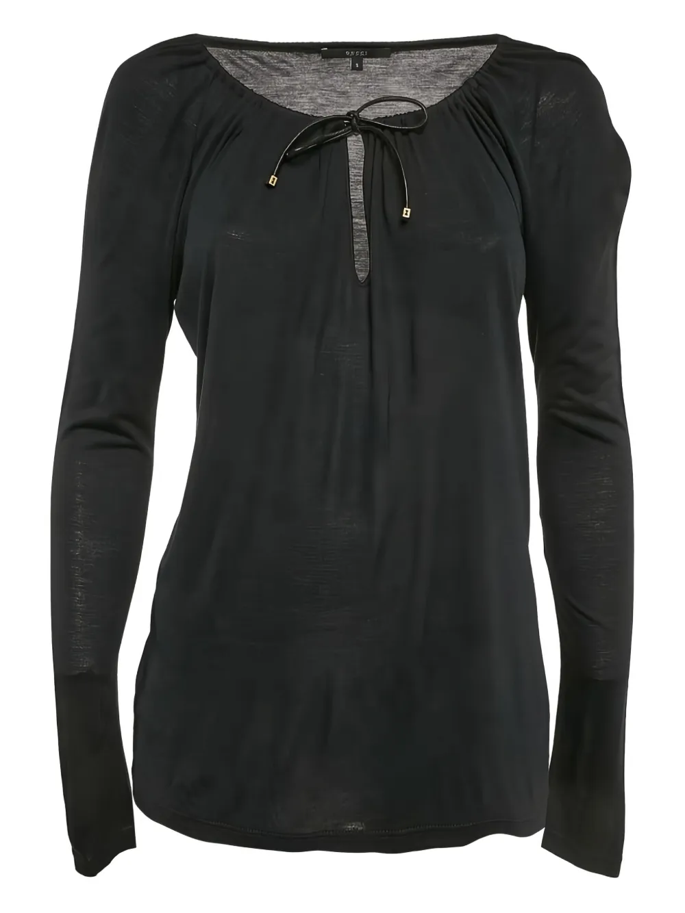 Gucci Pre-Owned long-sleeves tie-neck top - Nero