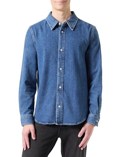 Calvin Klein Jeans Uomo Slim Denim Shirt J30J326026, Denim (Denim Dark), L