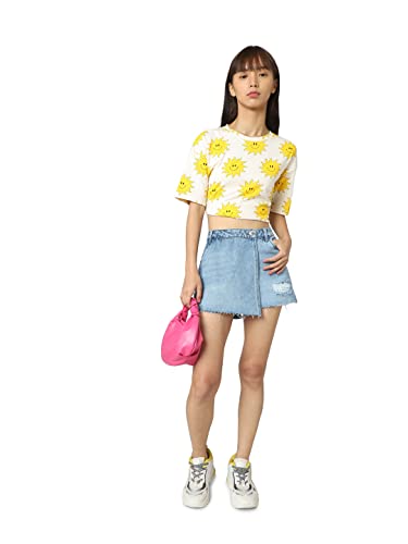 Only Onltexas Reg Dnm Skort Bj Noos Hosenrock, Blau, L Donna