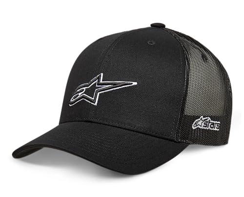 Alpinestars Ageless Outline Trucker Hat Berretto Da Baseball Cappello Trucker Con Visiera Curva E Chiusura A Scatto Snapback Cappellino Uomo Nero/Nero