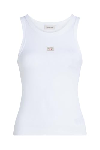 Calvin Klein Woven Label Rij20J224762 Canotta, Bright White, L Donna