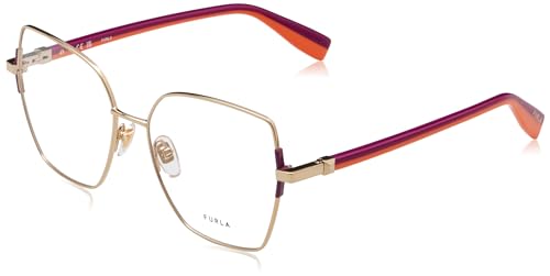 Furla Eyeglass Frame Vfu726 Shiny Light Gold 55/16/135 Mujer Occhiali, Oro Lucido, Donna