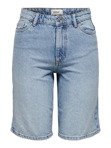 Only Onlsonny Hw Pantaloncini Dnm Larghi Nas843 Noos, Blu Denim Chiaro, S Donna