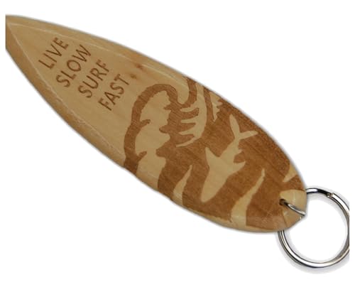 Axlorange Mini Surfbord Hawaii Portachiavi In Vero Legno, Con Scritta Ca. 10 X 3,2 Cm, Colorato, Xl