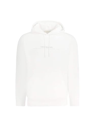 Calvin Klein Minimal Lj30J327076 Felpa Con Cappuccio, Bright White, Xl Adulto