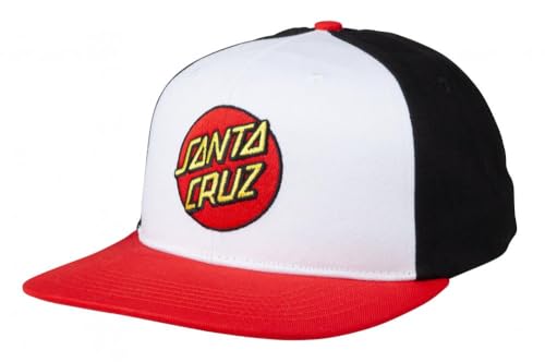 Santa Cruz Classic Dot Cap White/Black/Red One Size, Bianco//Rosso