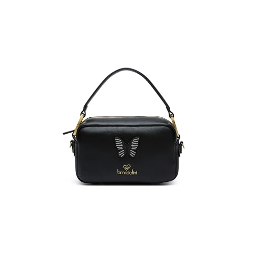 Braccialini Borsa Donna Jinny Mix A Spalla Con Farfalla Nero