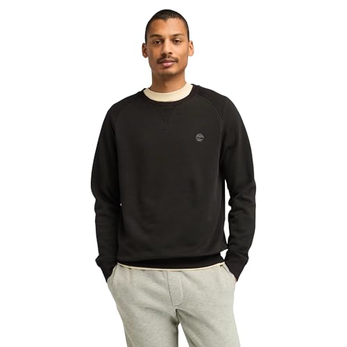 Timberland Exeter River Brushed Back, Felpa Girocollo Uomo, Tb0A2Bnk (It, Testo, M, Regular, Regular, Nero)