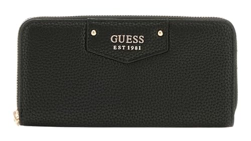 Guess Portafoglio Similpelle Nera, Vg8390146 Black,20,5 X 10 X 2,7 Cm, Chiusura Con Cerniera, 12 Vani Portacarte, Portamonete, Manico Da Polso