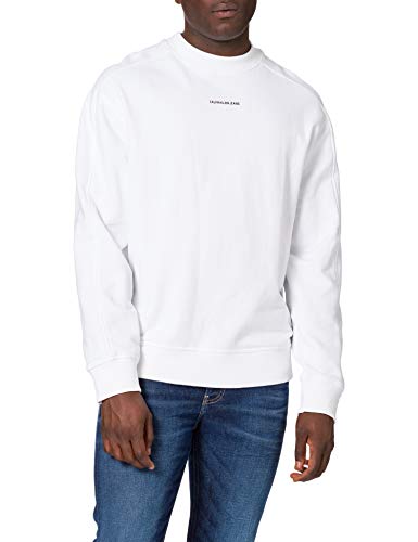 Calvin Klein Jeans Unisex Micro Branding Cn, Bright White, L Uomo