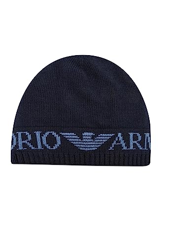 Emporio Armani Cappello Set Uomo Con Sciarpa 628055 Cc983 Blue