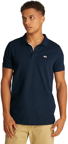 Tommy Jeans Tjm Slim Placket Polo Ext, Polo A Maniche Corte Uomo, Blu (Dark Night Navy), 3Xl
