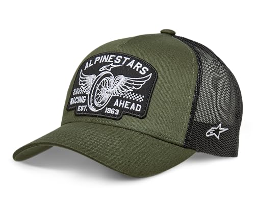 Alpinestars Heritage Patch Trucker Hat Cappellino Da Baseball Uomo Verde Militare/Nero Taglia Unica