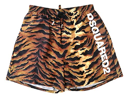 Dsquared Costume Da Bagno Uomo Boxer Shorts Tiger Camouflage D7N563430.218 Tg.48