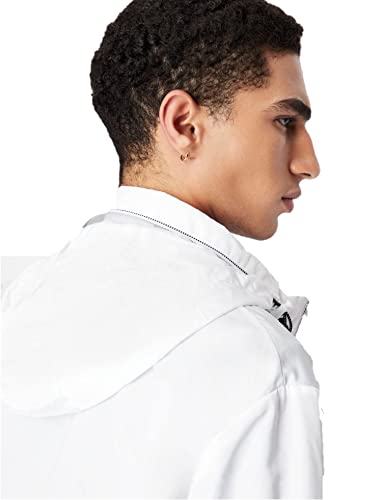 Armani Exchange Lightweight Zip-Up Hooded Windbreaker Jacket 8Nzb07, Giacca A Vento Uomo, Bianco (White), M