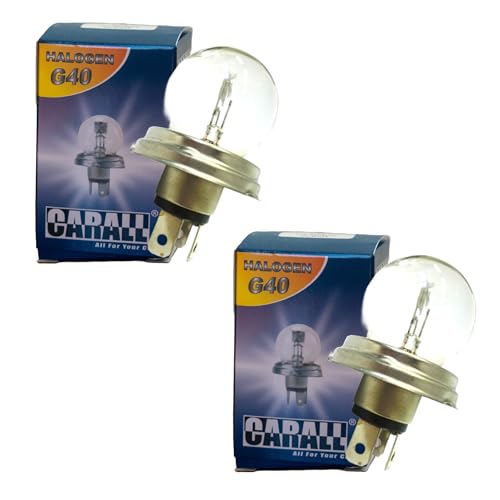 A2Zworld 2 Pezzi Lampadine Alogene R2 G40 12V 45/40W P45T, Per Scooter E Motorino