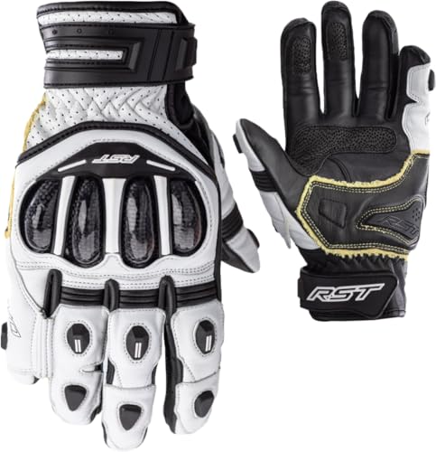 Rst Tractech Evo 4 Short Guanti Da Moto, Bianco/Nero, S