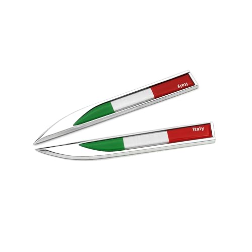 Ptdecals 1 Paio Di Adesivi Con Bandiera Italiana Italiana Italiana It In Metallo 14.7Cmx2Cm Grafica Distintivo Per Veicolo Motore Auto Parafango Later