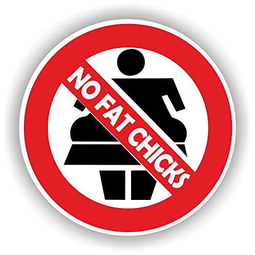 Folien-Zentrum - No Fat Chicks 8,5 X 8,5 Cm – Adesivo Per Auto Di Alta Qualità – Oem & Jdm – Proverbi – Decal Per Auto – Adesivo Per Auto – Adesivo Pe