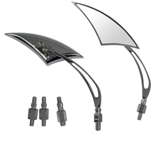 A Pro Mirrors Rearview Custom Style Motorcycle Chrome Motorbike Handlebar